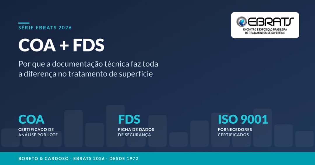 Documentação Técnica no Tratamento de Superfície: Por Que COA e FDS Fazem Toda a Diferença