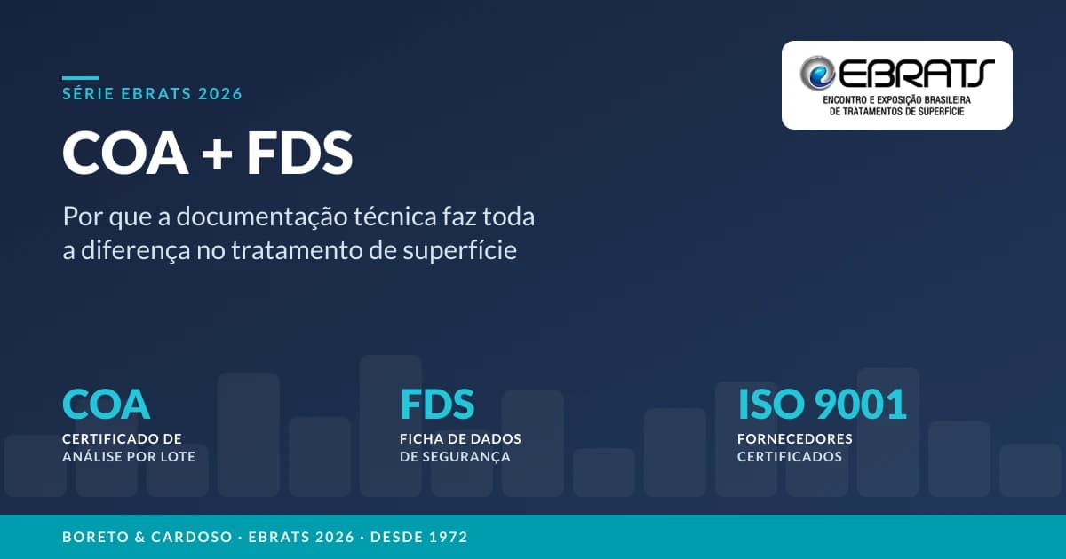 Documentação Técnica no Tratamento de Superfície: Por Que COA e FDS Fazem Toda a Diferença
