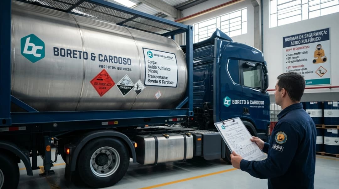 Transporte de Ácido Sulfúrico: Classificação de Risco, MOPP e Documentação Exigida