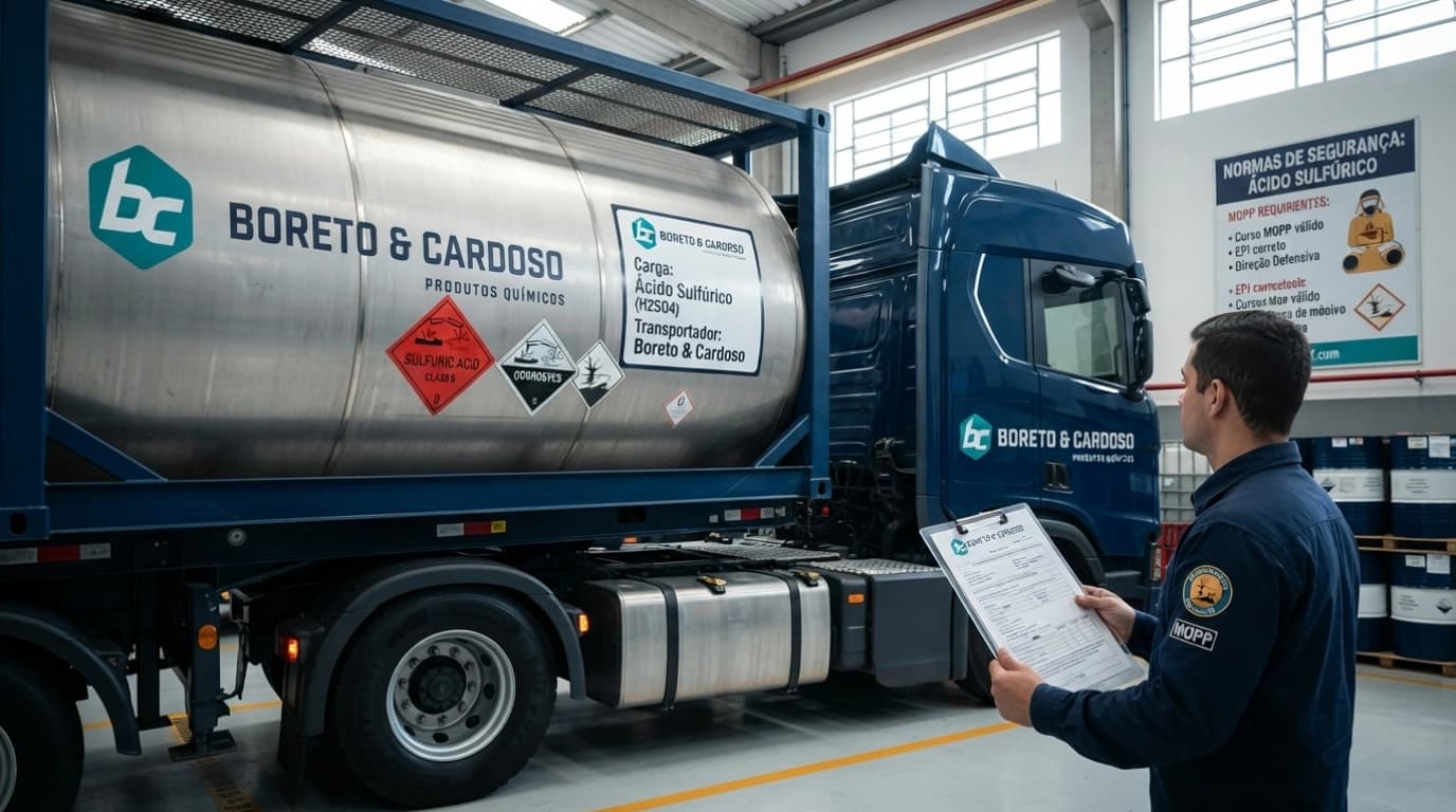 Transporte de Ácido Sulfúrico: Classificação de Risco, MOPP e Documentação Exigida
